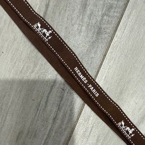 Hermes Brown Ribbon with White Detailing